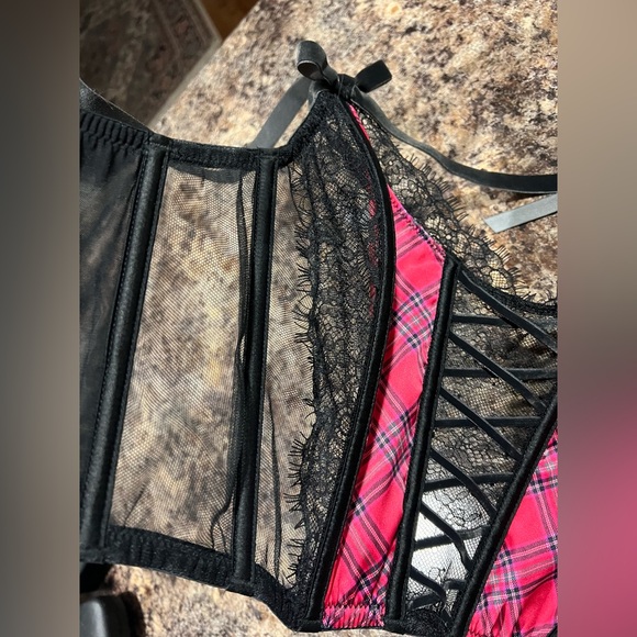 Y2k Victoria’s Secret Unlined Lace-up Velvet Satin Corset Bustier Top - Picture 11 of 15